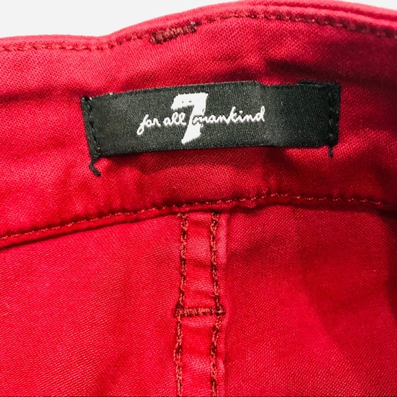 7 For All Mankind Red Skinny Jeans Sz. 25 - Picture 2 of 6
